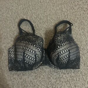 Cacique Black and beige Geometric Underwire Bra 42DDD